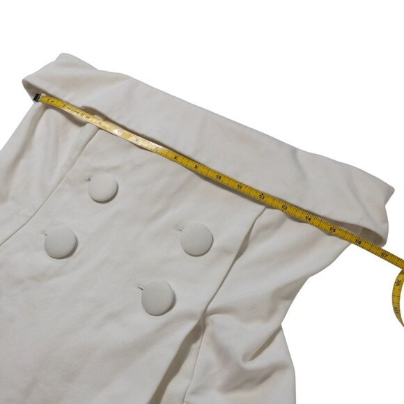 Anthropologie BHLDN Strapless Tuxedo Mini Dress White Bridal SZ M Casual Wedding - Picture 10 of 14